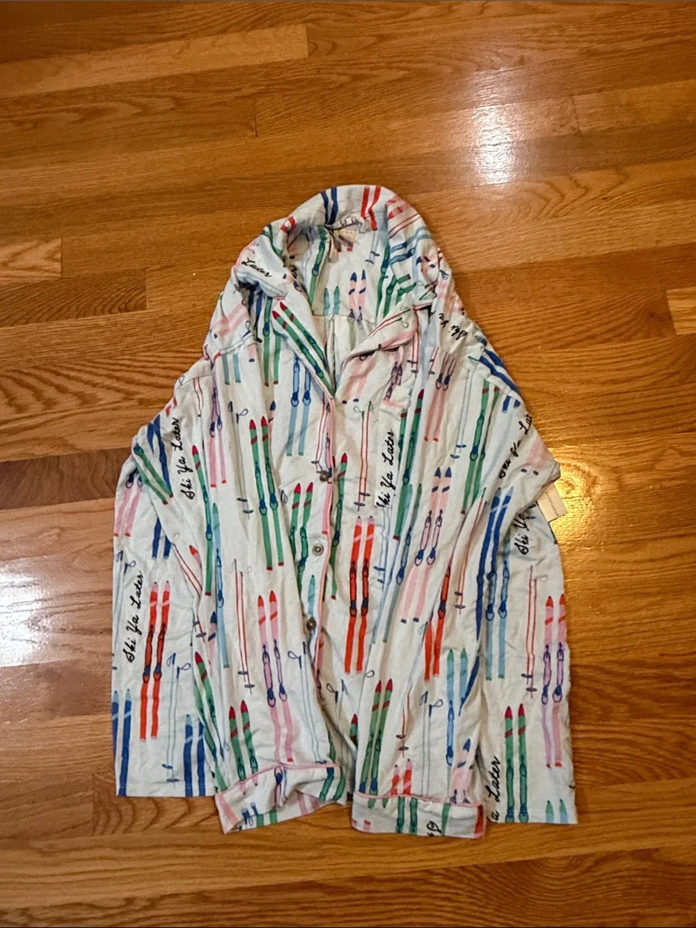 Anthropologie x LyreBird Briar Blue Long-Sleeve Pajama Shirt Size Small NWT
